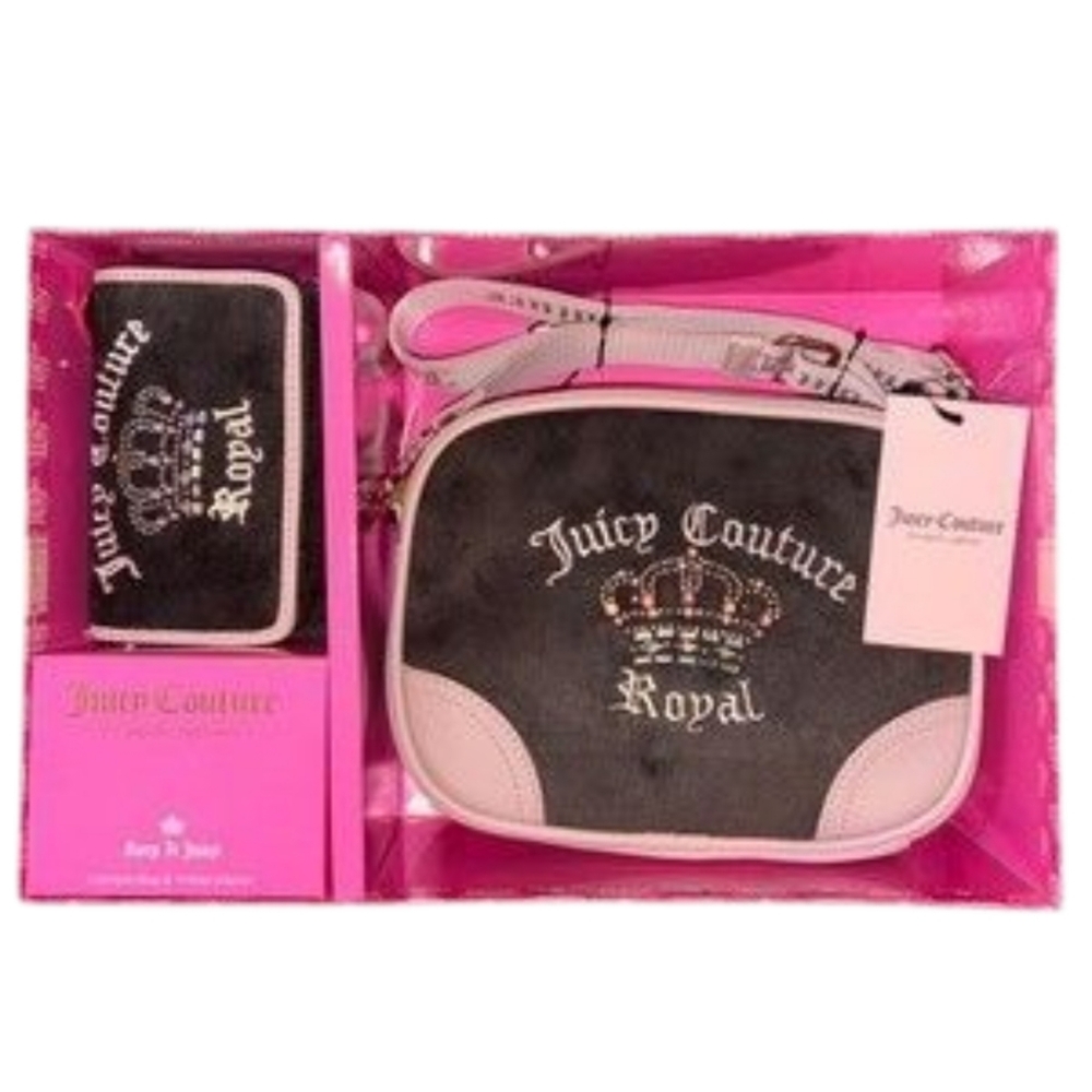 Juicy Couture Royal Crown Camera Bag  & Trifold Wallet New